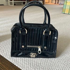 Ted Baker patent leather evening purse, gold detailing
